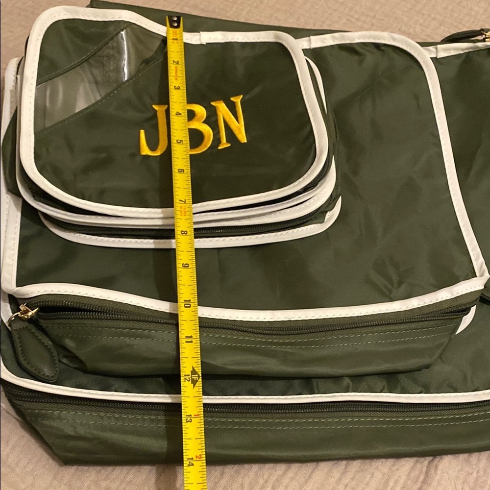 Paravel Green Travel Bag Set 4 Pieces. Monogram Jbn . New No Tags — image 4 of 5